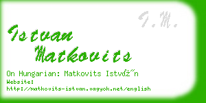 istvan matkovits business card